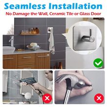 Jekoo Adhesive Hooks, Wall Hanger Towel Hooks Heavy Duty Hooks
