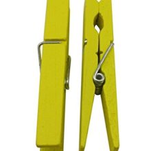 Wood Craft Clothespins Pegs with Spring 2.9" Pack of 40 (Yellow)