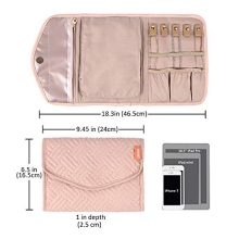 KUAK Travel Jewelry Organizer Roll Foldable Jewelry Roll Bag Small Jewelry Storage