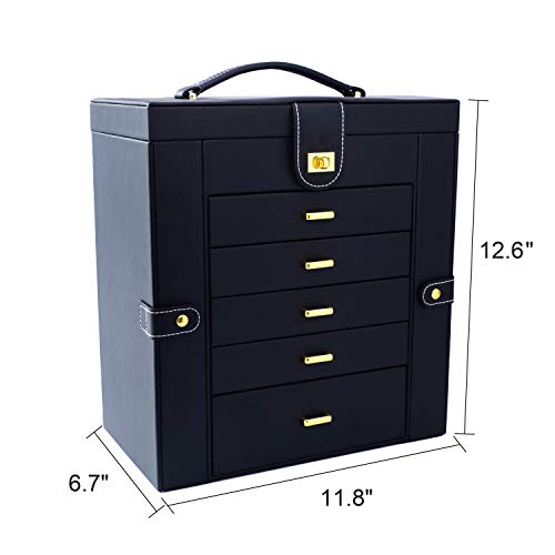 AKOZLIN Large Jewelry Box Organizer Functional Huge Lockable