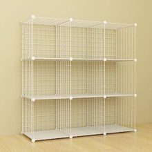 SIMPDIY Storage Rack with Metal Wire Mesh 9 Cubes Bookshelf