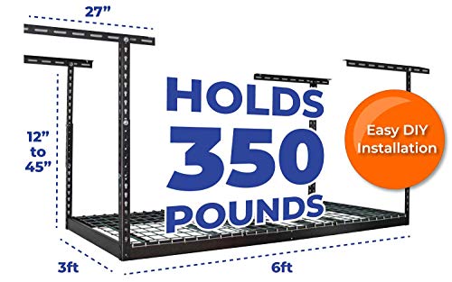 MonsterRax - 3x6 Overhead Garage Storage Rack - Height Adjustable Steel