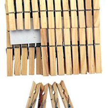 Honey-Can-Do Wood Clothespins with Spring, 50-Pack