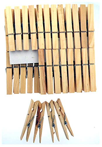 Honey-Can-Do Wood Clothespins with Spring, 50-Pack