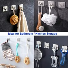 LOOGI Adhesive Hooks Towel Hooks Wall Door Hanger Heavy Duty Stainless Steel