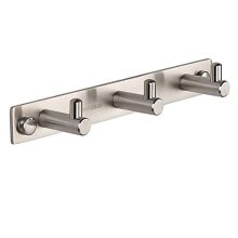 HOMEIDEAS Coat Hook Rack Wall Mounted 8-Inch SUS304 Stainless Steel Brushed Nickel Towel and Key Hook Rail 3 Hooks