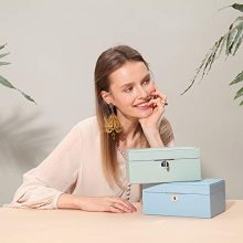 Vlando Two Tray Lockable Jewelry Box, Jewelries Collections Organizer