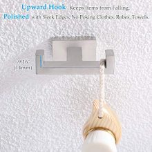 Double Towel Hook, Aomasi Stainless Steel Dual Robe Hook, Modern Kitchen Toilet