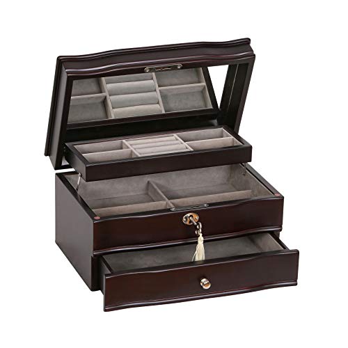 Mele & Co. Davina Wooden Jewelry Box, Ring, Necklace