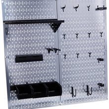 Wall Control Galvanized Steel Pegboard Tool Organizer, Galv/Black