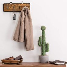 MyGift Rustic Wood & Wire Wall-Mounted 4-Hook Key Rack