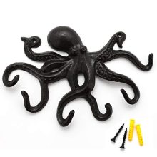 Coat Hooks Wall Mounted Rustic Decorative Octopus Hook
