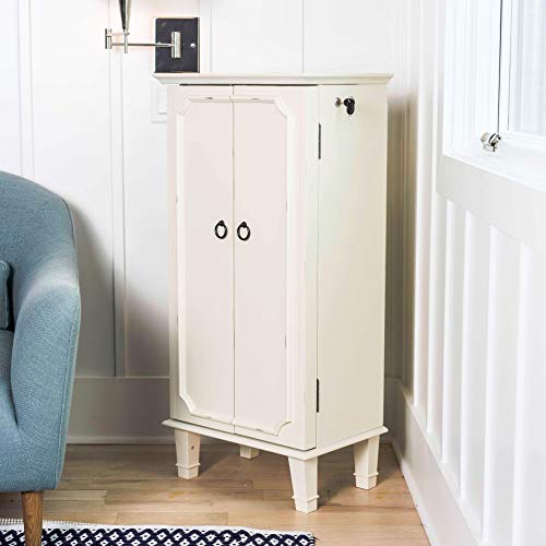 Hives and Honey Carson Fully Locking Jewelry Cabinet, White