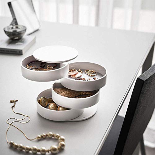 HengLiSam Jewelry Boxes Organizer Box Jewelry Storage Box 4-Layer Rotatable