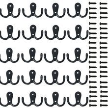 20 Pieces Double Prong Robe Hook Rustic Hooks Retro Cloth Hanger Coat Hanger