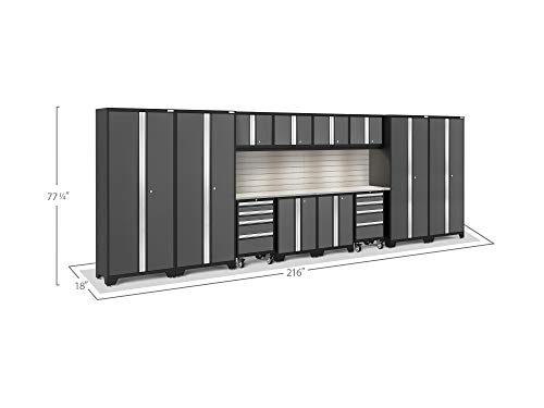 NewAge Products Bold 3.0 Gray 14 Piece Set, Garage Cabinets