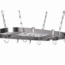 Concept Housewares Hanging Pot Rack, 38", Silver