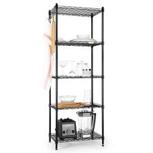 Cozzine 5 Tier Storage Shelves, Adjustable Storage Shelves Heavy Duty Steel