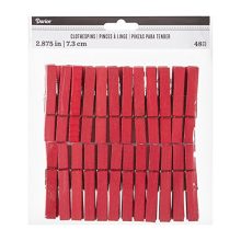 Darice Red, Large Size 2 7/8 Inch Clothespins Clothepins, 48 Piece