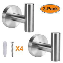 XIPOO 2 Pack Bathroom Towel Hook, Coat Hooks for Hanging Up to 25lbs