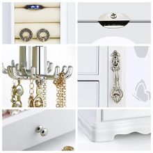 RR ROUND RICH DESIGN Jewelry Box - Made of Solid Wood with 4 Drawers