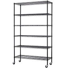 Storage Shelves Metal Shelf Wire Shelving Unit with Wheels 6 Tier NSF Certification