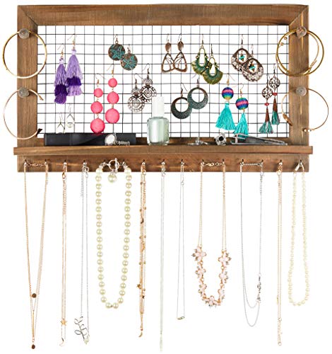 SoCal Buttercup Rustic Jewelry Organizer Wall Mount with Bracelet Pegs