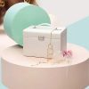 Vlando Mirrored Wooden Jewelry Box Organizers for Girls Women