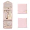 BAGSMART Travel Jewelry Organizer Case Foldable Jewelry Roll for Journey-Rings, Necklaces, Earrings, Bracelets, Light Pink, Mini