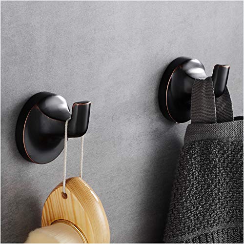 POKIM 2 Pack Oil Rubbed Bronze Towel Hook for Bathroom