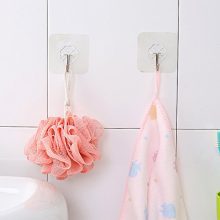 AKIWOS Wall Hooks Adhesive Hooks, 12 Packs Transparent Seamless Utility Hooks