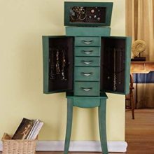 Grace - Eiffel 5 Drawers Jewelry Armoire - Sea Green