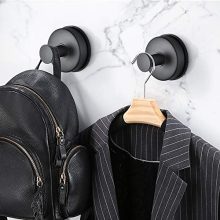 JOMOLA 2PCS Stainless Steel Bathroom Towel Hook Suction Cup Holder Utility