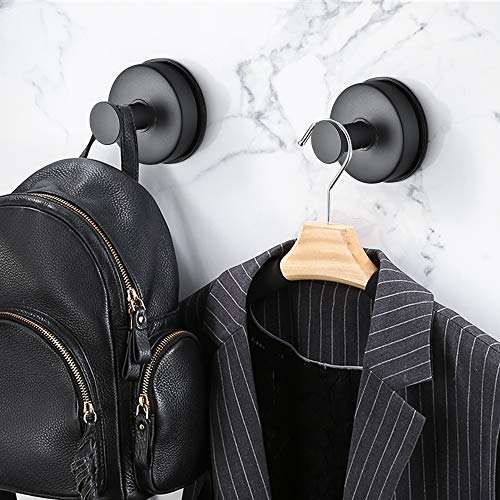 JOMOLA 2PCS Stainless Steel Bathroom Towel Hook Suction Cup Holder Utility