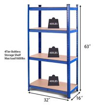TANGKULA Metal Storage Shelves, 63 inches Heavy Duty Steel Frame