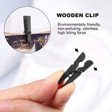 VOSAREA 100PCS Mini Paper Clips,Wooden Utility Clips Versatile Clothespin Clips