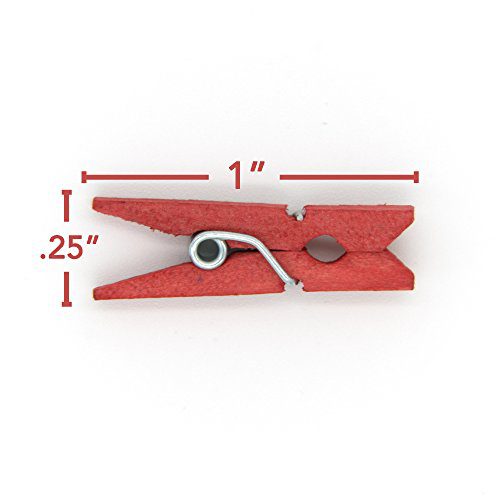 Ram-Pro Mini Colored Clothes 50 Pins - Little clothespins Natural Clothespins