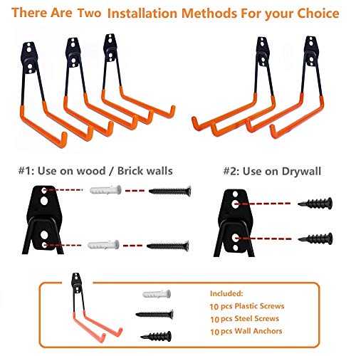 Garage Storage Utility Hooks - Premium Steel - Heavy Duty for Organizing