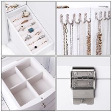 SONGMICS Wooden Jewelry Box Large Organizer with Clear Acrylic Doors