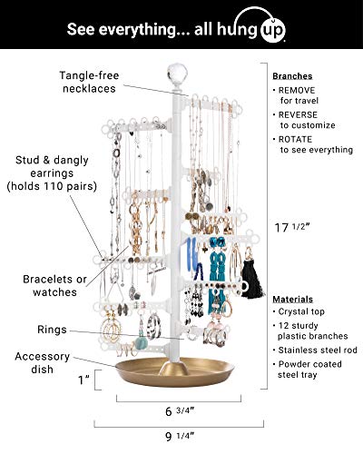 All Hung Up 12-Tier ~ Extra Capacity ~ Earrings (110 Pairs) Necklaces Rings