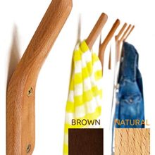 Coat Rack Hooks UMZi Wall Mounted Handmade Beech Wood Hook