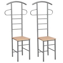 Festnight 2PCS Bedroom Gentleman's Valet Chair Durable Wardrobe Storage