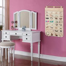 JSXD Hanging Jewelry Organizer,32 Clear PVC Pockets with 2 Jewelry Storage