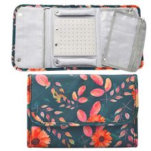 Je&Co Travel Jewelry Organizer, Foldable Jewelry Roll (Green)