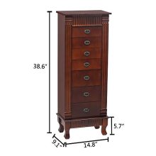 Standing Jewelry Armoire Cabinet Storage Chest with 7 Drawers