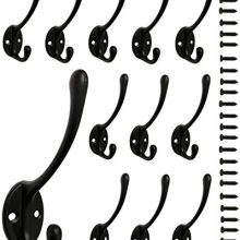 12 Pack Dual Coat Hooks Wall Mounted Metal Hooks Utility Hooks Robe Hook