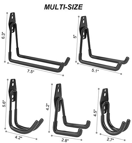 Dirza Utility Hooks Wall Mount Tool Holder U-Hooks for Home Garage Storage