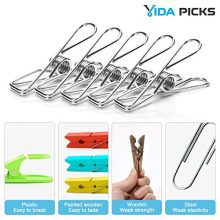Wire Clothespins Laundry Chip Clips-40 Pack Bulk Clothes Pins with Heavy Duty