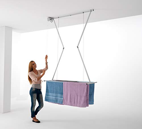 foxydry Ceiling Mounted Clothes Drying Rack, Pulley Clothesline