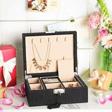 SONGMICS 2-Layer Jewelry Box, Lockable Jewelry Organizer